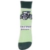 Dětské ponožky s traktorem zelené