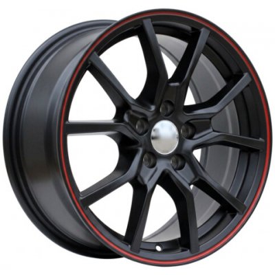 Racing Line B5253 7x16 5x112 ET36 black half matt Red lip – Sleviste.cz