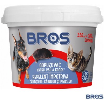 Bros Pachový odpuzovač krtků psů a koček 350 ml + 100 ml 027 – Sleviste.cz