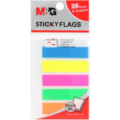M&G Záložka lepící NEON 5 x 20 listů PVC – Hledejceny.cz