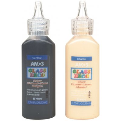 Amos Barva na sklo Kontura 22 ml Barva č. 1. ČERNÁ – Zboží Dáma