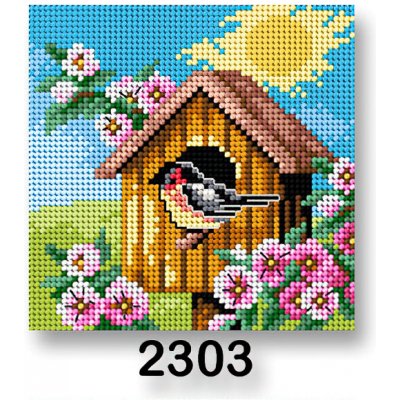 Stoklasa Vyšívací předloha 70244/2303 budka jaro růžovo-modrá 15x15cm – Hledejceny.cz