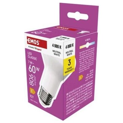 Emos LED žárovka Classic R63 E27 7 W 60 W 806 lm neutrální bílá – Zboží Živě