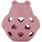 PETITE&MARS Hračka silikonová s chrastítkem Bear Basil Dusty Rose – Zboží Dáma
