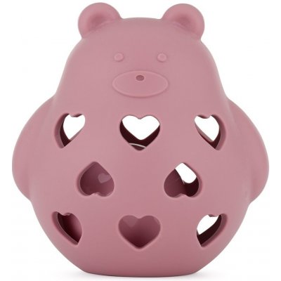 PETITE&MARS Hračka silikonová s chrastítkem Bear Basil Dusty Rose – Zboží Dáma