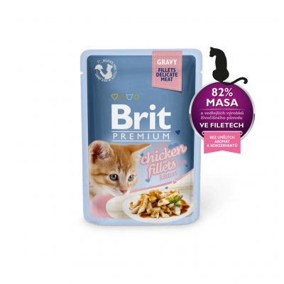 Brit Kitten Premium Fillets in Gravy for with Chicken 85 g