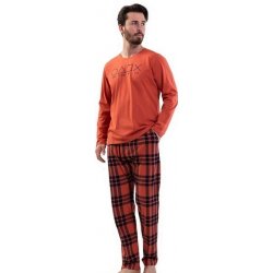 1P1369 Shapes pánské pyžamo dlouhé oranžové