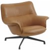 Křeslo Muuto Doze low swivel refine leather cognac / anthracite black