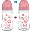 Láhev a nápitka Canpol babies láhev se širokým hrdlem Newborn baby růžová 240ml