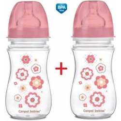 Canpol babies láhev se širokým hrdlem Newborn baby růžová 240ml