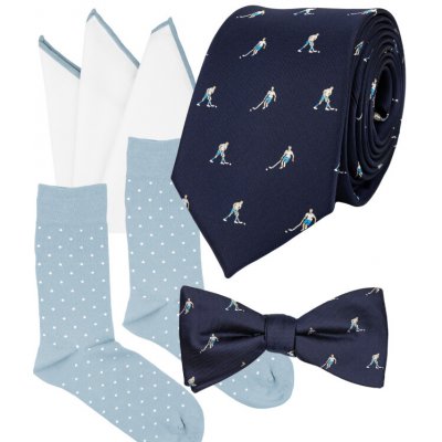 Bubibubi sada florbal s kravatou a motýlkem tmavomodrá – Zbozi.Blesk.cz