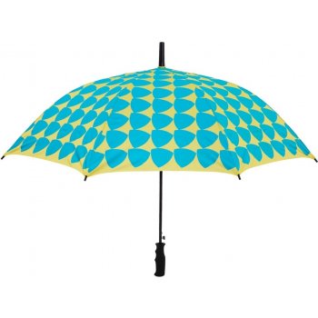 RAIN OR SHINE deštník s trojúhelníky tyrkysová