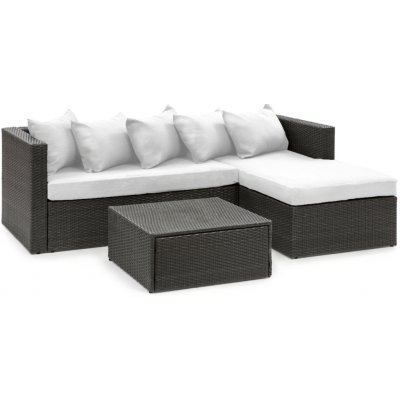 Blumfeldt Theia Lounge Set, zahradní sedací souprava, rohová souprava, stoleček, 5 polštářů, černá (GDMC5-Theia Lounge) – Hledejceny.cz