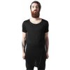 Pánské Tričko Urban Classics Long Open Edge Front Zip Tee black