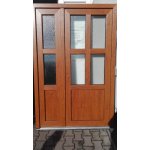 SOFT vchodové plastové dvoukřídlé dveře Aruba 130x200 cm, zlatý dub/bílá – Zboží Mobilmania