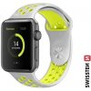 Řemínek k chytrým hodinkám SWISSTEN SILICONE BAND FOR APPLE WATCH - SPORT 38 / 40 / 41 mm SILVER/YELLOW 46000603