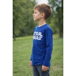 Sun City Chlapecké tričko STAR WARS 3D nápis metalický dlouhý rukáv modré Modrá, – Zboží Mobilmania