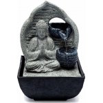 Nefertitis Pokojová fontána Modlící se Buddha šedý 18 cm