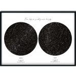 Jen tak z lásky Hvězdná dvojmapa Vašeho životního okamžiku 50x70 cm Barva pozadí: Bílá, Volba rámu: Bez rámu – Sleviste.cz