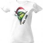 Tričko s potiskem Grinch-Fuj lidi-Vánoční motiv-dámské dámské Bílá – Zboží Dáma