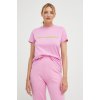 Dámská Trička Karl Lagerfeld Bavlněné tričko 225W1701 růžová