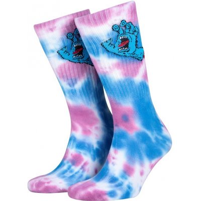 Santa Cruz ponožky Screaming Hand Tie Dye White/Pink/Blue Tie Dye – Zboží Mobilmania