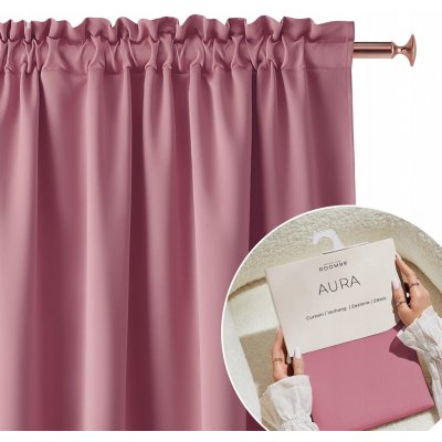 Room99 Hotový závěs do obývacího pokoje 140x260 Aura na pásce žabky tunel indická růže – Hledejceny.cz