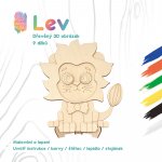 WoodBorn Lev Dřevěná 3D omalovánka – Hledejceny.cz