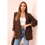 Kesi Włoski Elegantní sako s klopami hnědé – Sleviste.cz