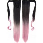 Girlshow Culík, cop rovný s omotávkou 57 cm - Ombre styl odstín Black T Light Pink – Hledejceny.cz