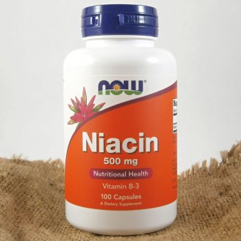 NOW Vitamin B3 Niacin kyselina nikotinová 500 mg x 100 kapslí