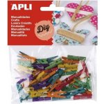 APLI Kolíčky dřevěné na prádlo barevné malé 45 ks – Hledejceny.cz