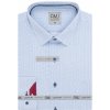 Pánská Košile AMJ slim fit pánská košile dlouhý rukáv s drobným vzorem a červenými detaily modrá VDSBR1319