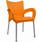 Mega Plast, plastová židle DOLCE (AL nohy), 82,5 x 59 x 55 cm, stohovatelná, oranžová – Zboží Mobilmania