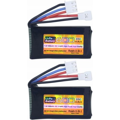 FMS 2 ks Baterie 7,4 V 600 mAh 35C 2S Kompatibilní s nákladním vozidlem FCX24 RC – Zboží Mobilmania