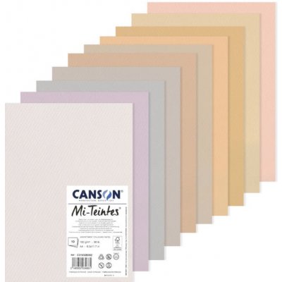 Canson Mi-Teintes listy A4 10 archů 160g 31032S052 Pastelové barvy – Sleviste.cz