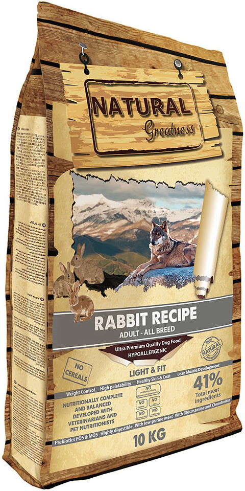 Natural Greatness Rabbit Recipe All Breeds Light Fit 10 kg