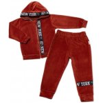 Mamatti Dětská tepláková souprava Velvet zapínání na zip Fox hnědá – Zboží Dáma