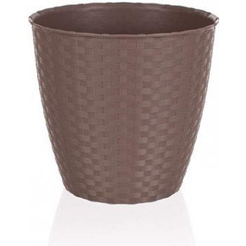 VETRO PLUS Květináč RATTAN 24 cm světle hnědý