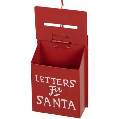 Clayre & Eef Červená kovová závěsná dekorace poštovní schránka Santa - 5*3*8 cm – Hledejceny.cz