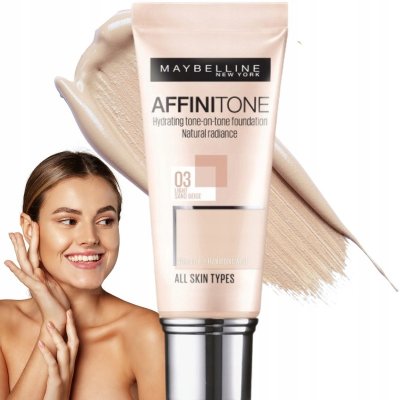 Maybelline Affinitone Perfecting + Protecting Foundation With Vitamin E sjednocující make-up 3 Light Beige 30 ml – Zbozi.Blesk.cz