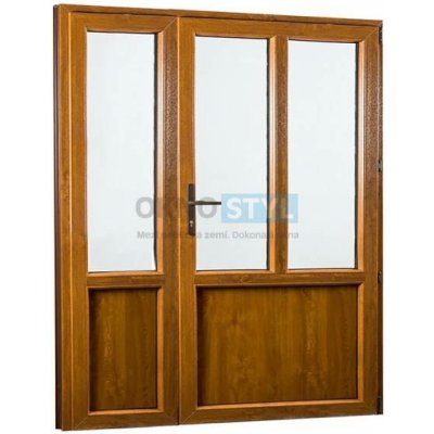 OKNOSTYL.cz REHAU Smartline+ dvoukřídlé pravé Bílá/Zlatý dub 158 x 208 cm – Hledejceny.cz