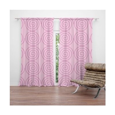 Sablio Závěs Růžové spirály: 2ks 140x250cm – Hledejceny.cz