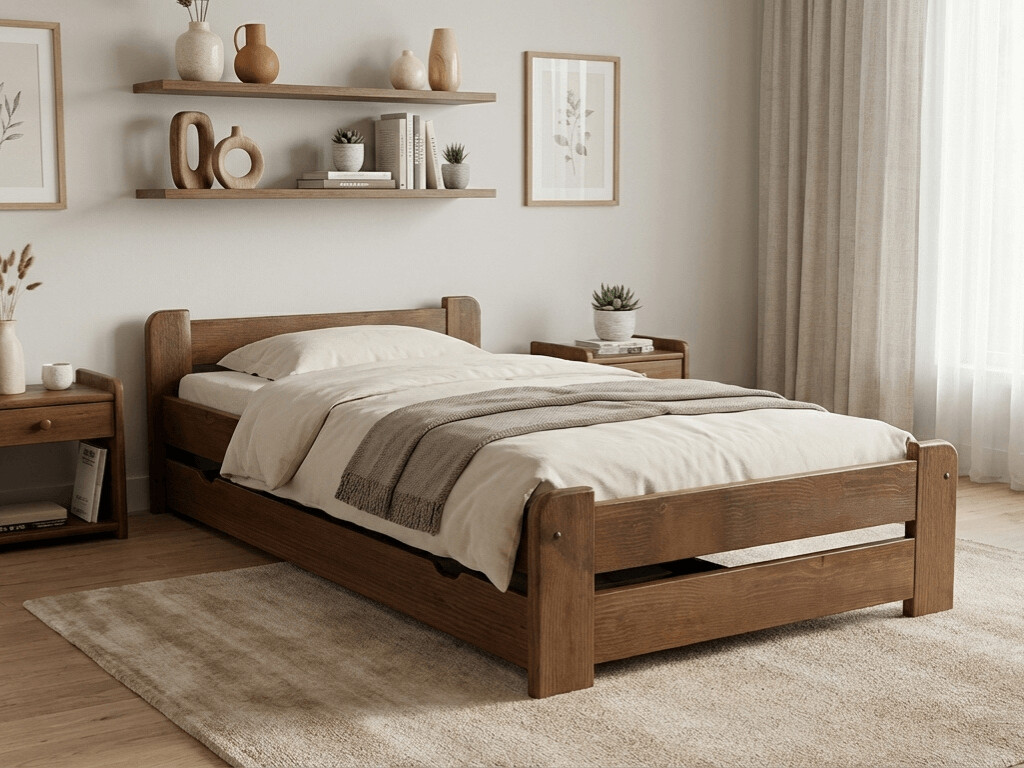 Postel Emily 80x200 cm, dub Rošt: Bez roštu, Matrace: bez matrace