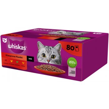 Whiskas klasický výběr ve šťávě pro dospělé kočky 80 x 85 g