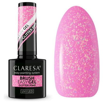 Claresa Brush Easy Gel GLITTER PINK 5 g – Sleviste.cz
