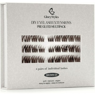 GloryStyles Samolepící segmentové řasy BROWN 01 – Zboží Dáma