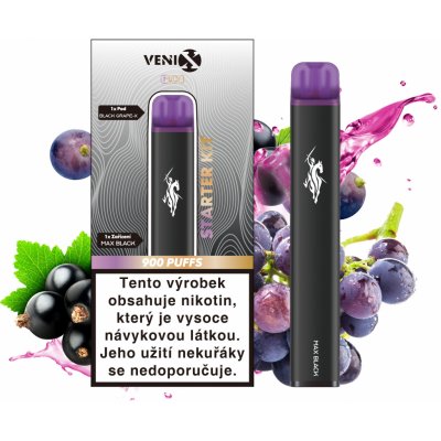Venix MAX Starter Kit Max Black 20 mg 900 potáhnutí – Zboží Mobilmania