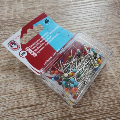 Špendlíky se skleněnou hlavičkou délka 48 mm Galant, barva nikl – Sleviste.cz