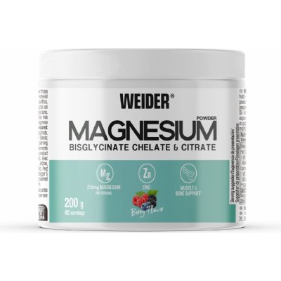 Weider Magnesium Powder Bisglycinate & Citrate berry 200 g – Hledejceny.cz